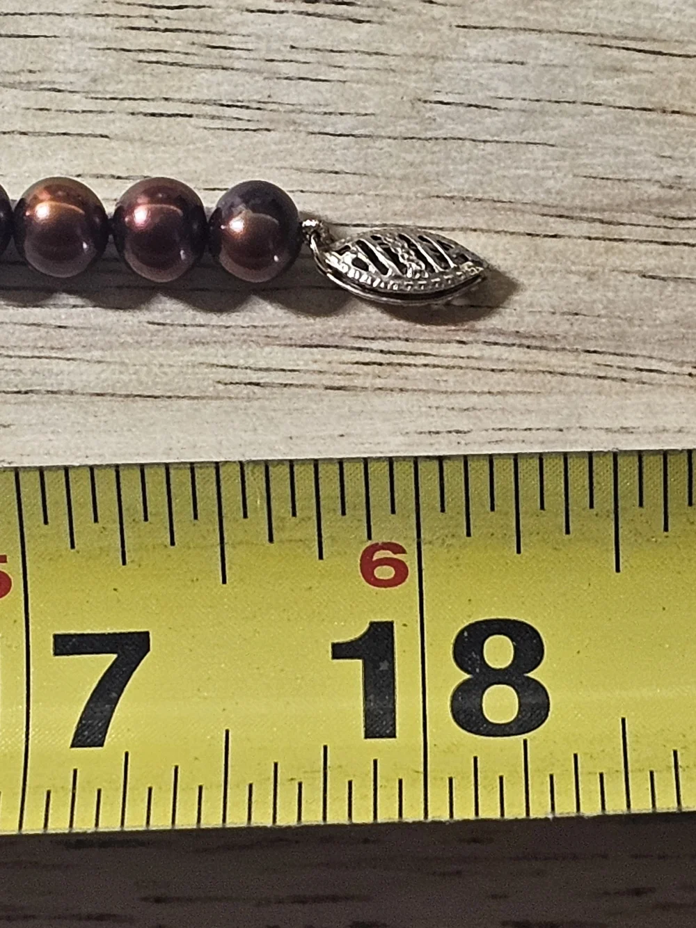 10k Gold Brown Pearl Bead Necklace - 17¾in Length
